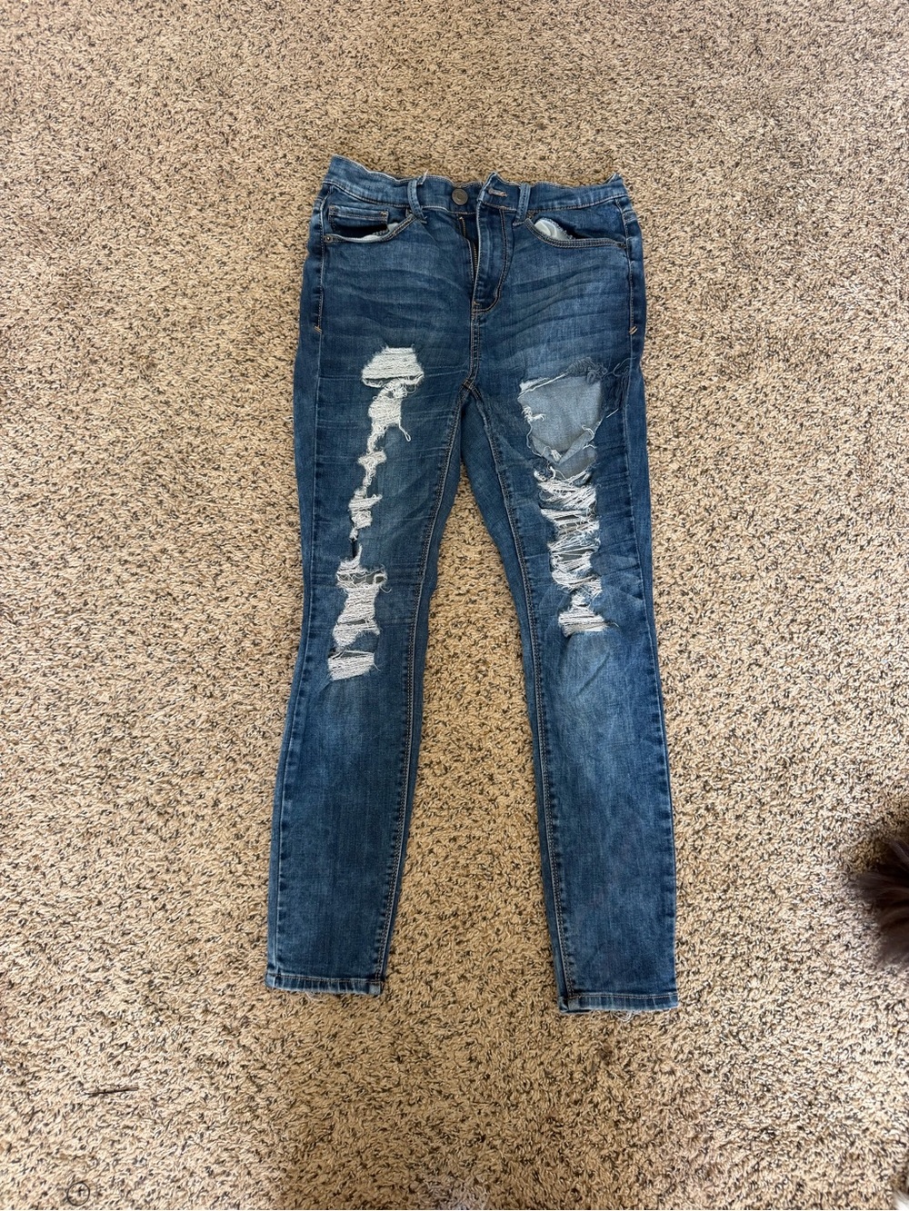 Mudd Dark Blue Distressed Skinny Jeans